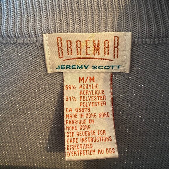 Vintage 90s Sparkling Knit Turtleneck Sleeveless Sweater Grey/Silver Metallic - Picture 6 of 8